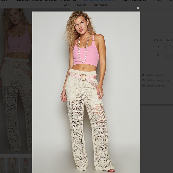 POL “ Dianna 2 “ POL Crochet Straight Leg Pants 59A - Picture 6 of 6